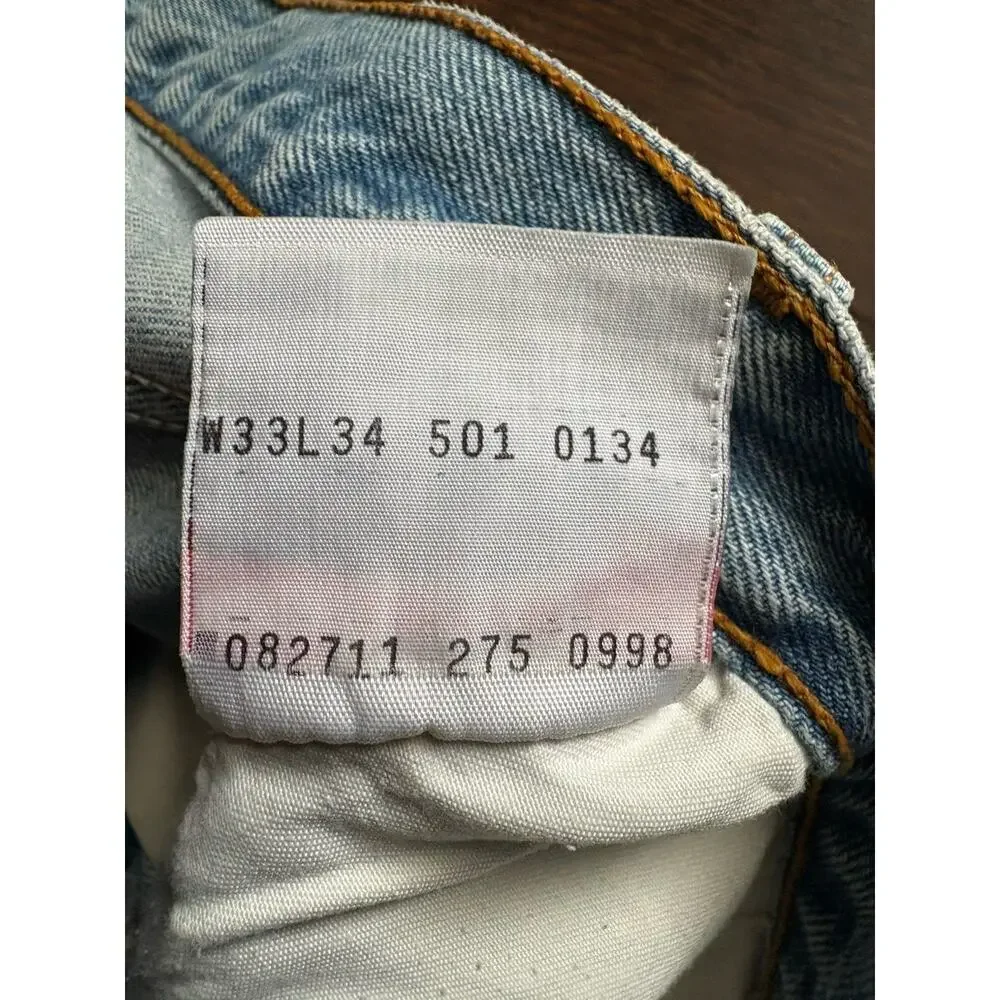 Vintage 1998 Levi's 501 Made in France Light Wash Jeans32x32